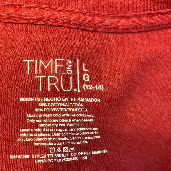 Like New Time And Tru Long Sleeve T-Shirt LG 12/14 - Picture 4 of 4